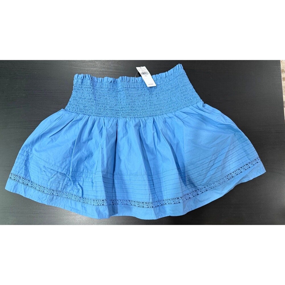 American Eagle blue smocked skirt size large NEW NWT